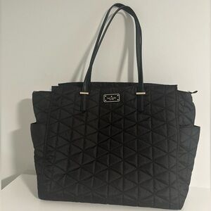 Kate Spade Quilted Black Diaper Bag Tote